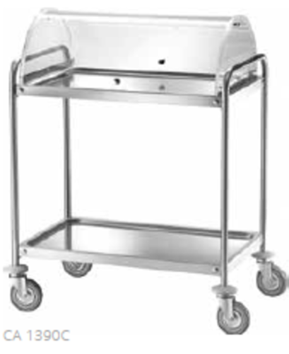 ΑΝΟΞΕΙΔΩΤΟ TROLLEY ΜΕ ΒΙΤΡΙΝΑ  CA 1390C