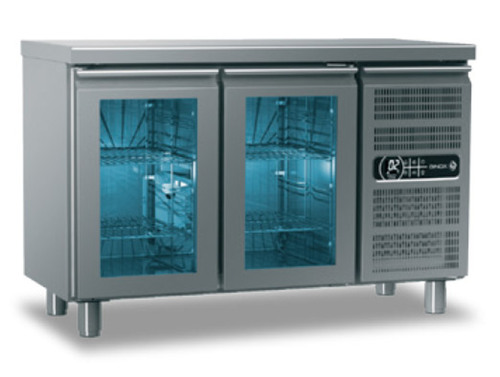 COUNTER REFRIGERATION GINOX 60CM DEPTH TWO GLASS DOORS