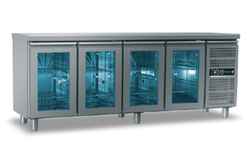 COUNTER REFRIGERATION GINOX 60CM DEPTH 4 GLASS DOORS 